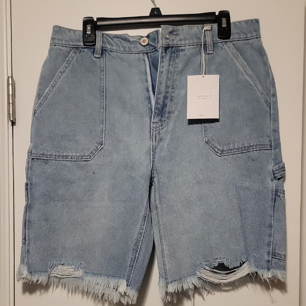KanCan Light Blue Distressed Denim Jean Shorts